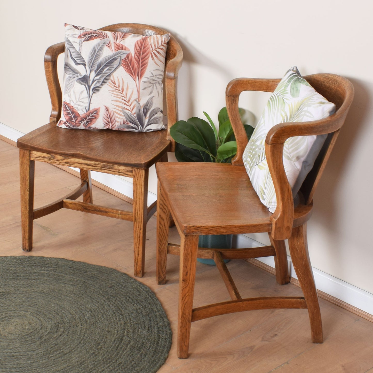 Pair of Oak Art-Deco Style Chairs