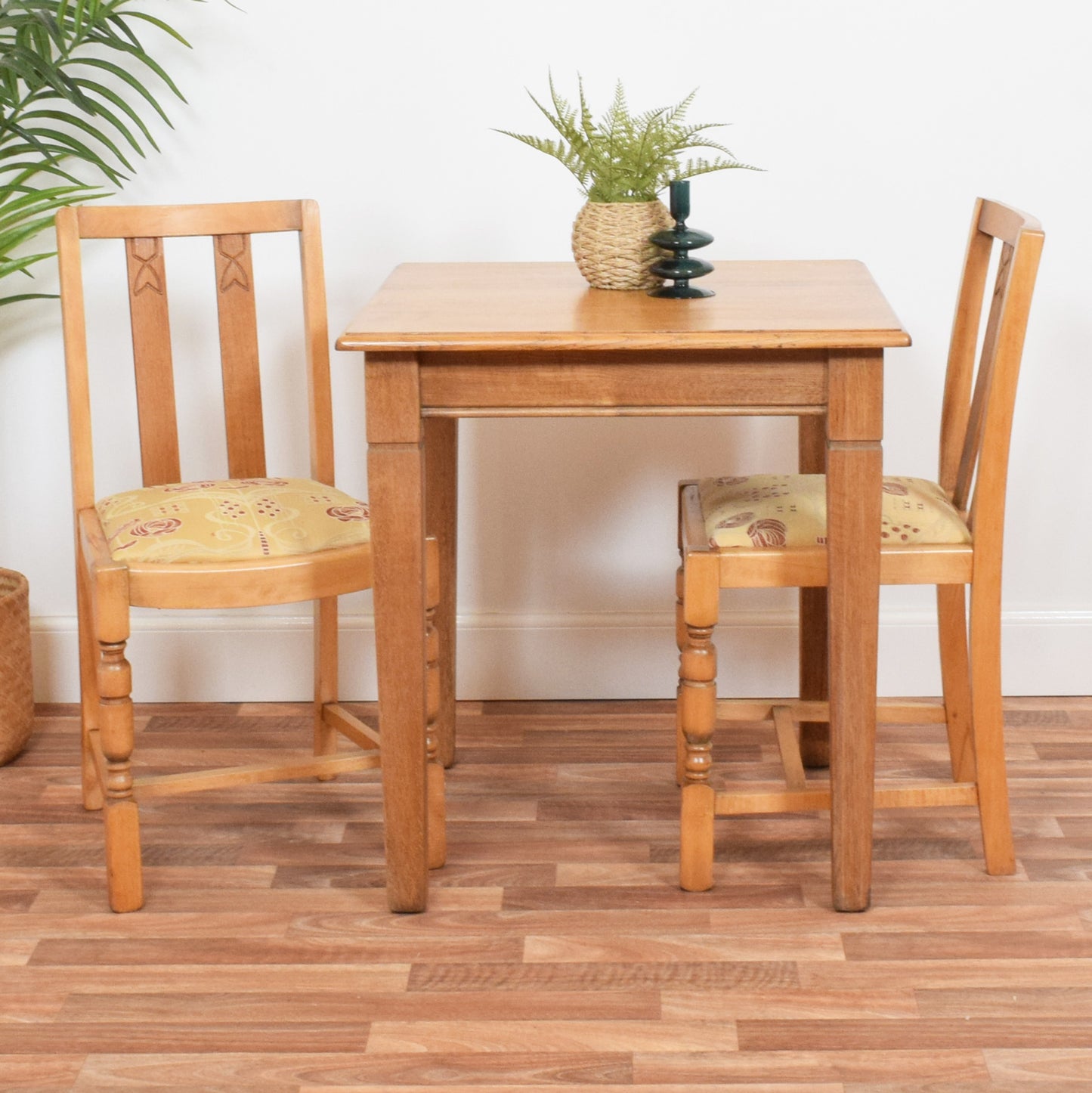 Restored Oak Table and Two Chairs