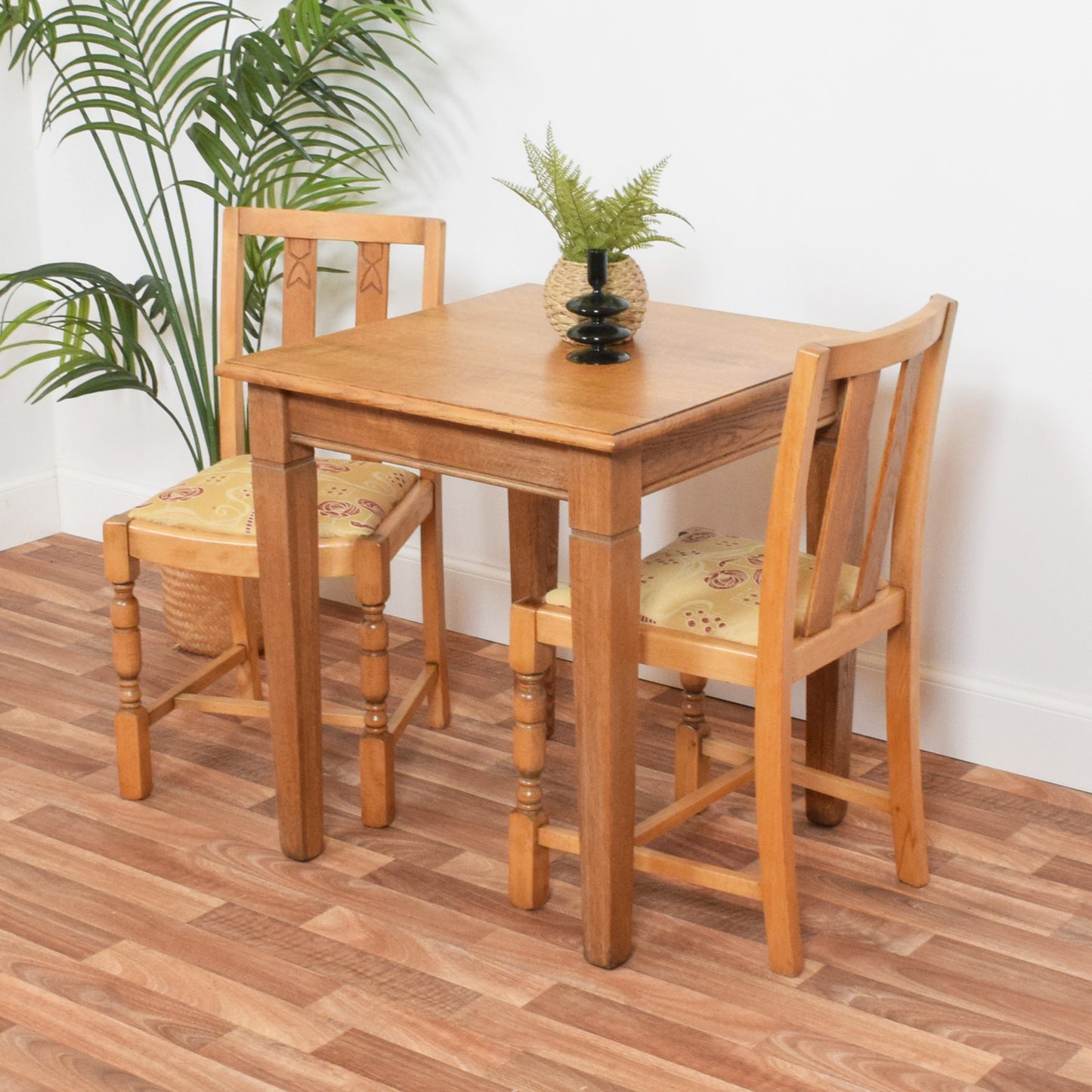 Restored Oak Table and Two Chairs