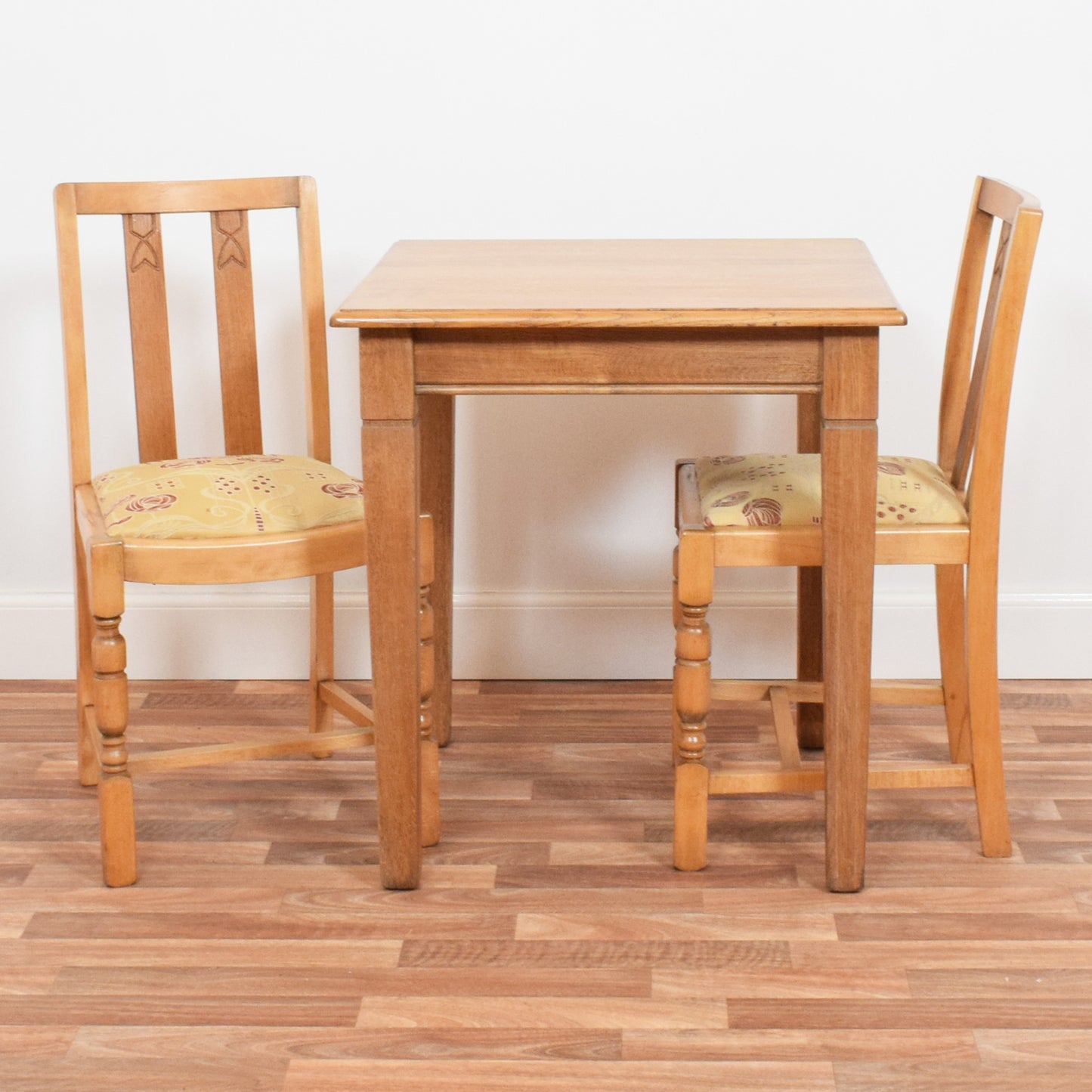 Restored Oak Table and Two Chairs
