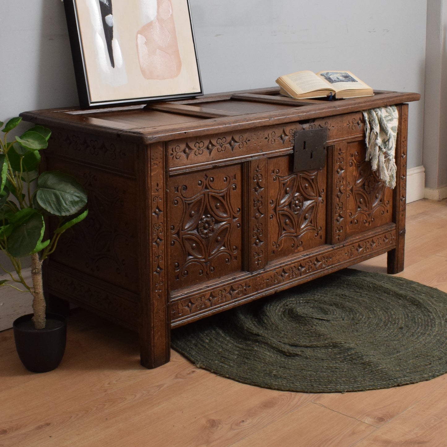 Carved Antique Coffer