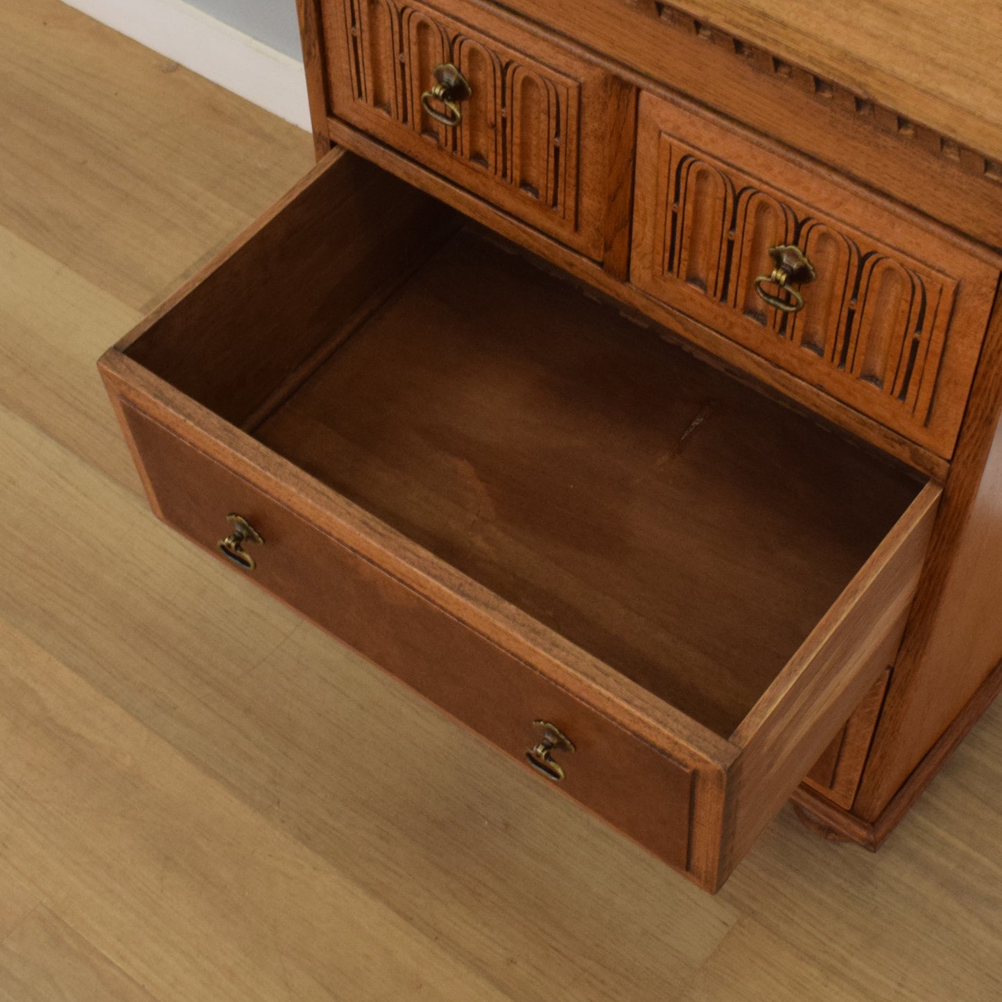 Refinished Oak and Walnut Chest of Drawers