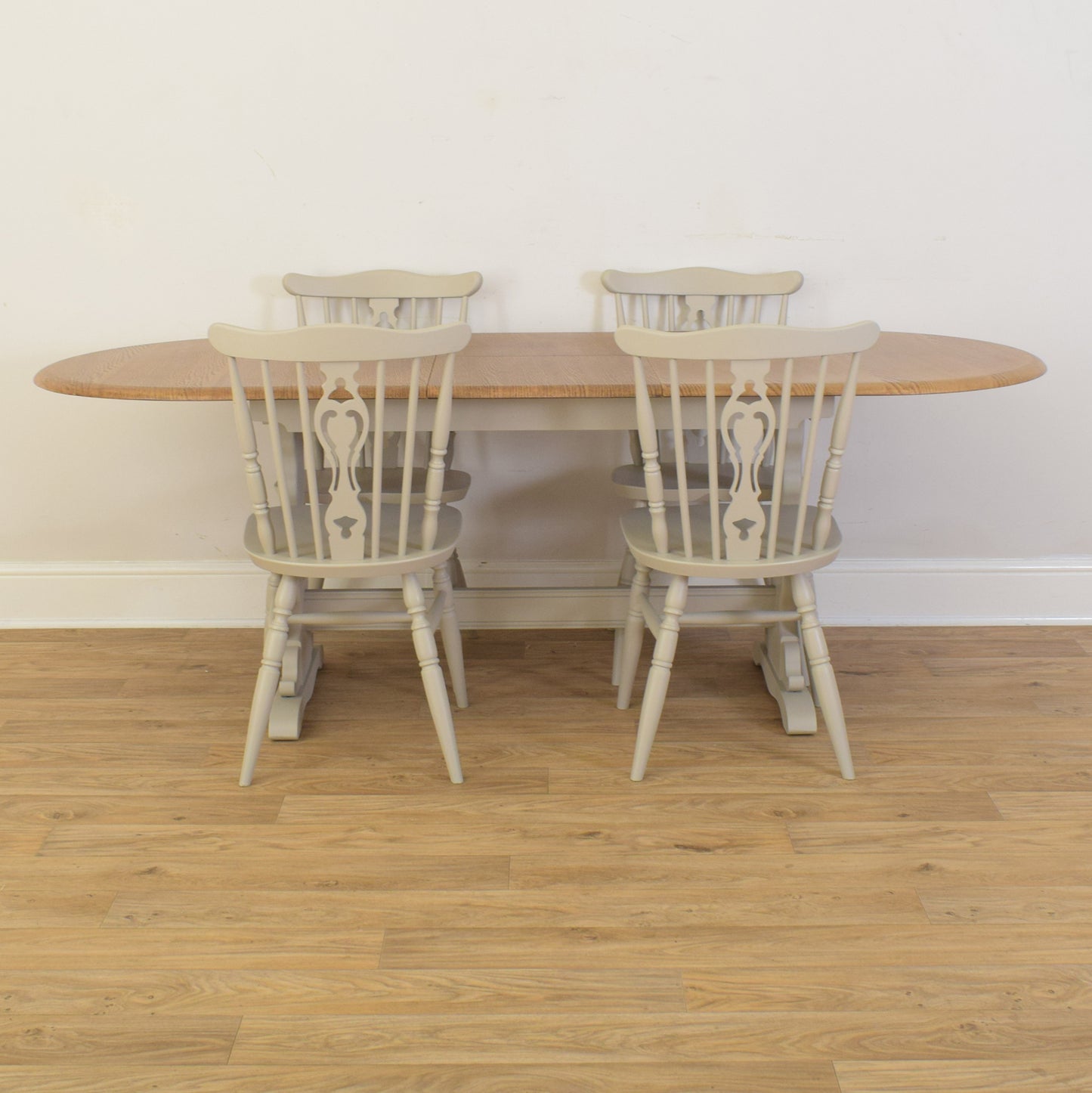 Painted Extendable Table And Four Chairs