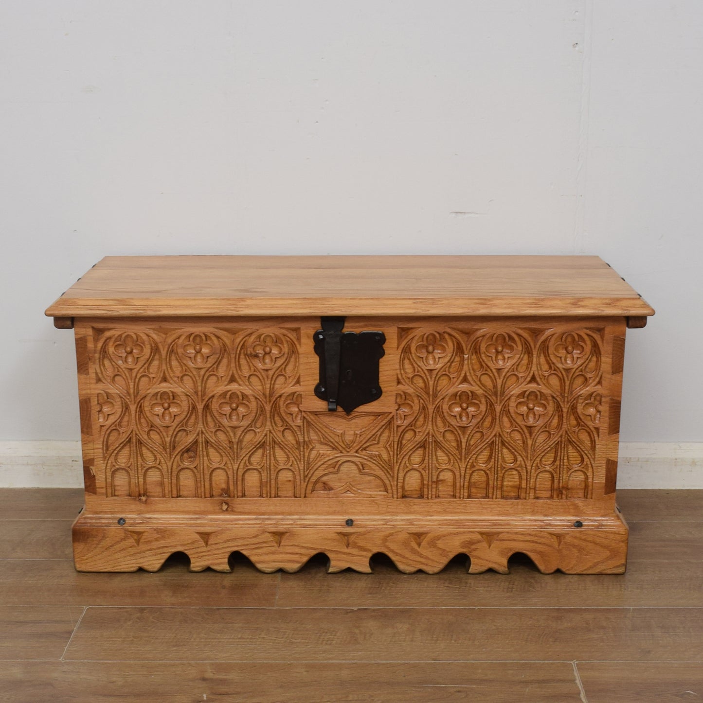 Carved Oak Blanket Box