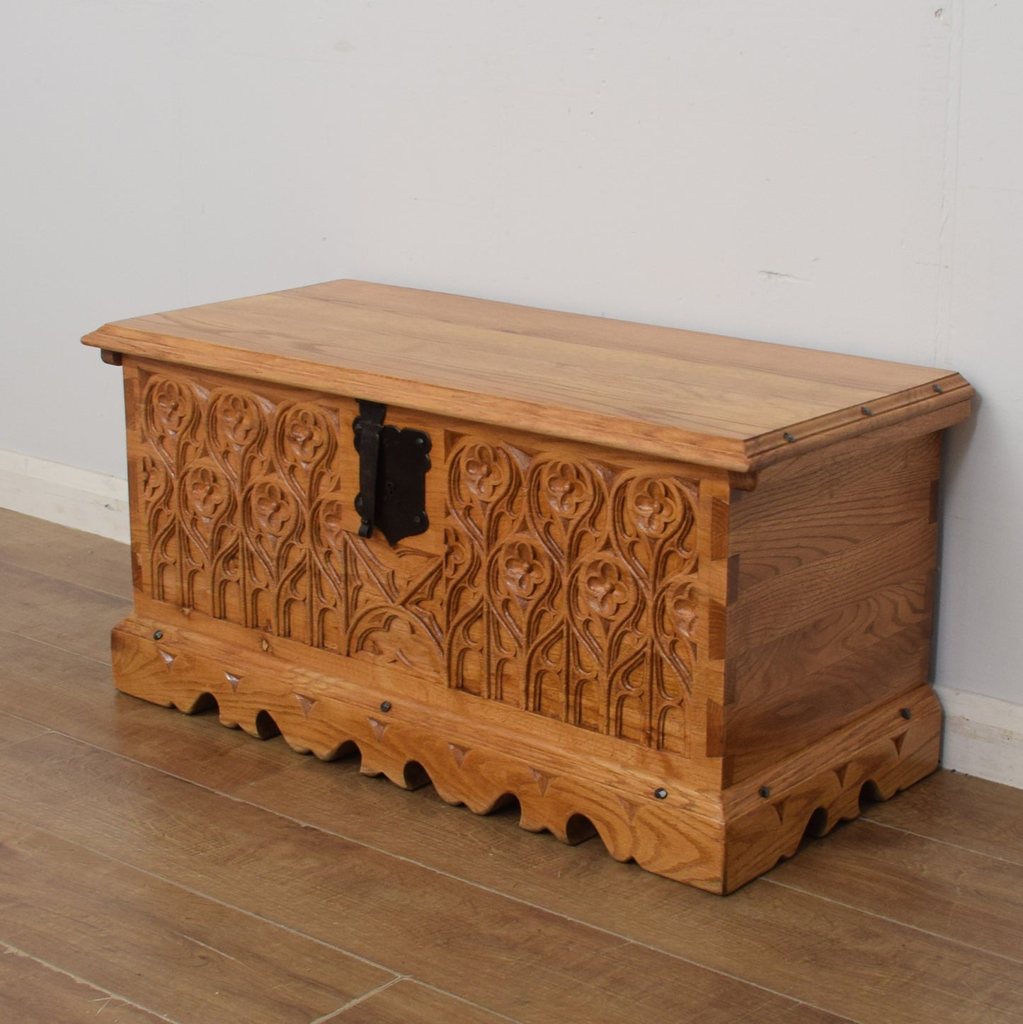 Carved Oak Blanket Box