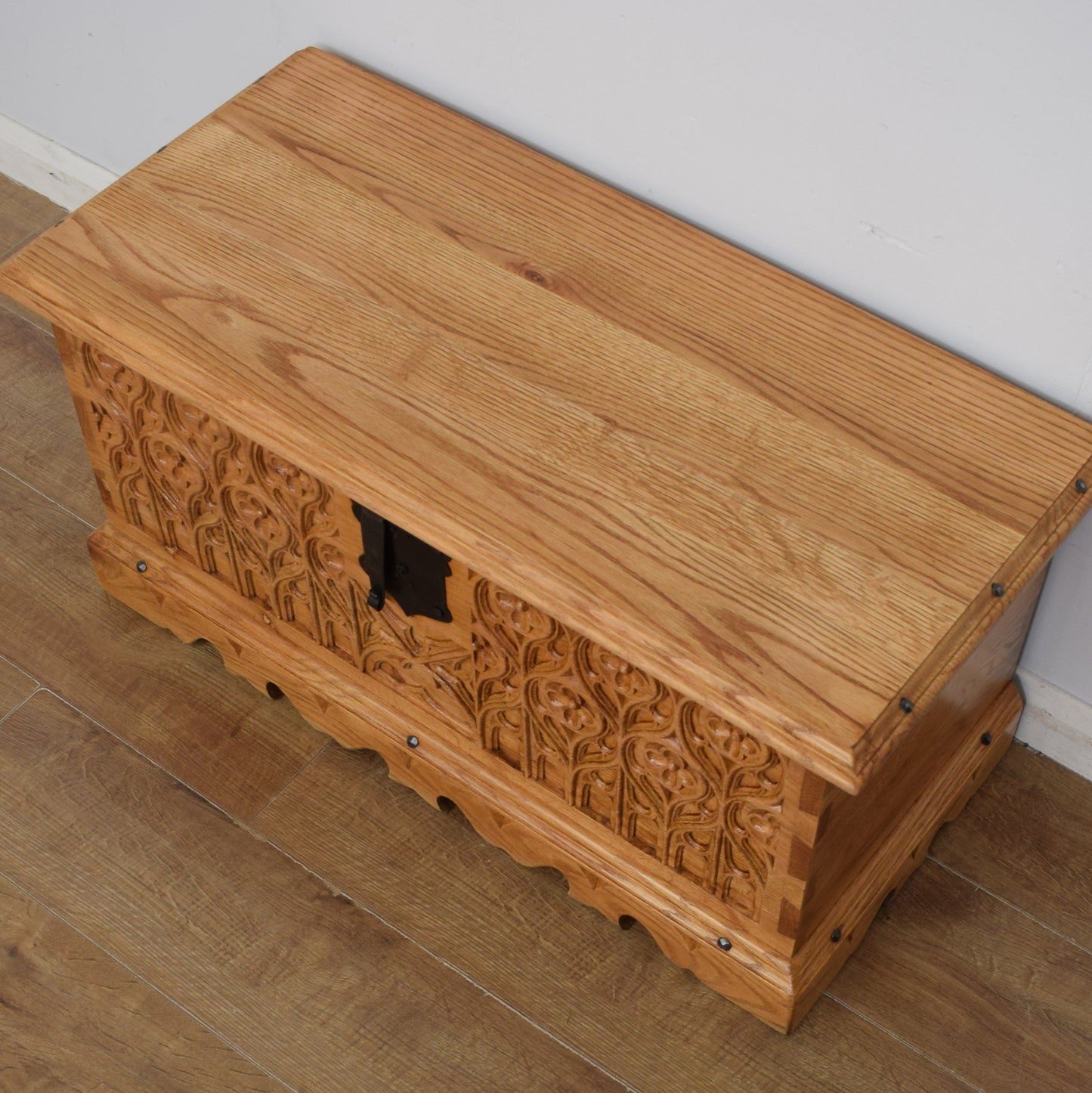 Carved Oak Blanket Box