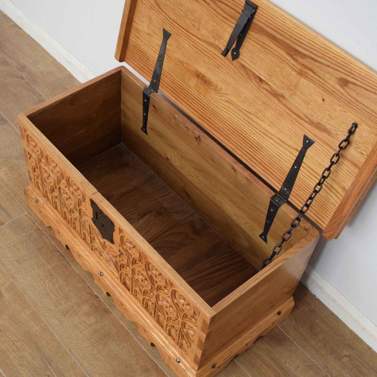 Carved Oak Blanket Box