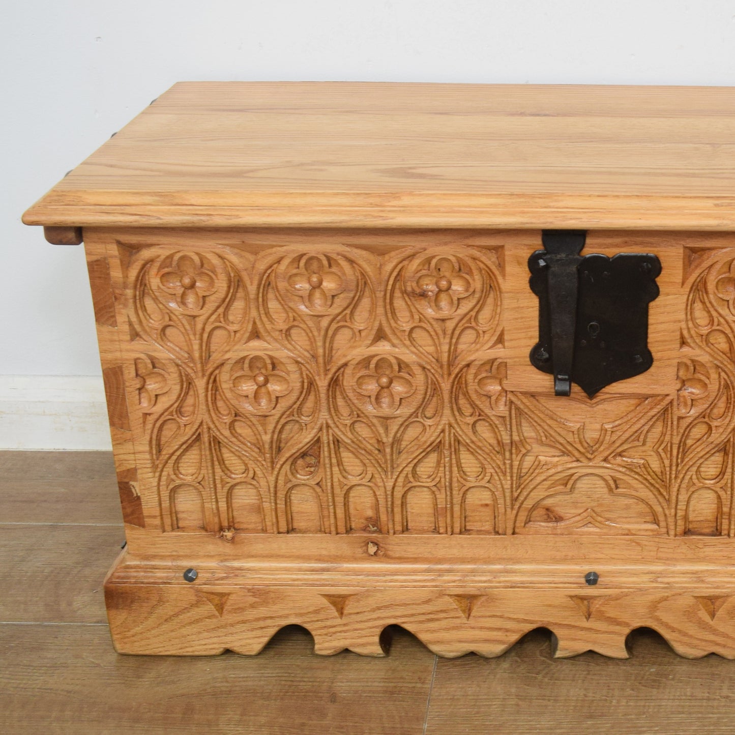 Carved Oak Blanket Box