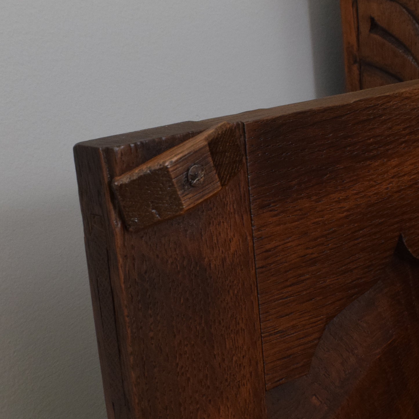 Carved Oak Corner Wall Unit