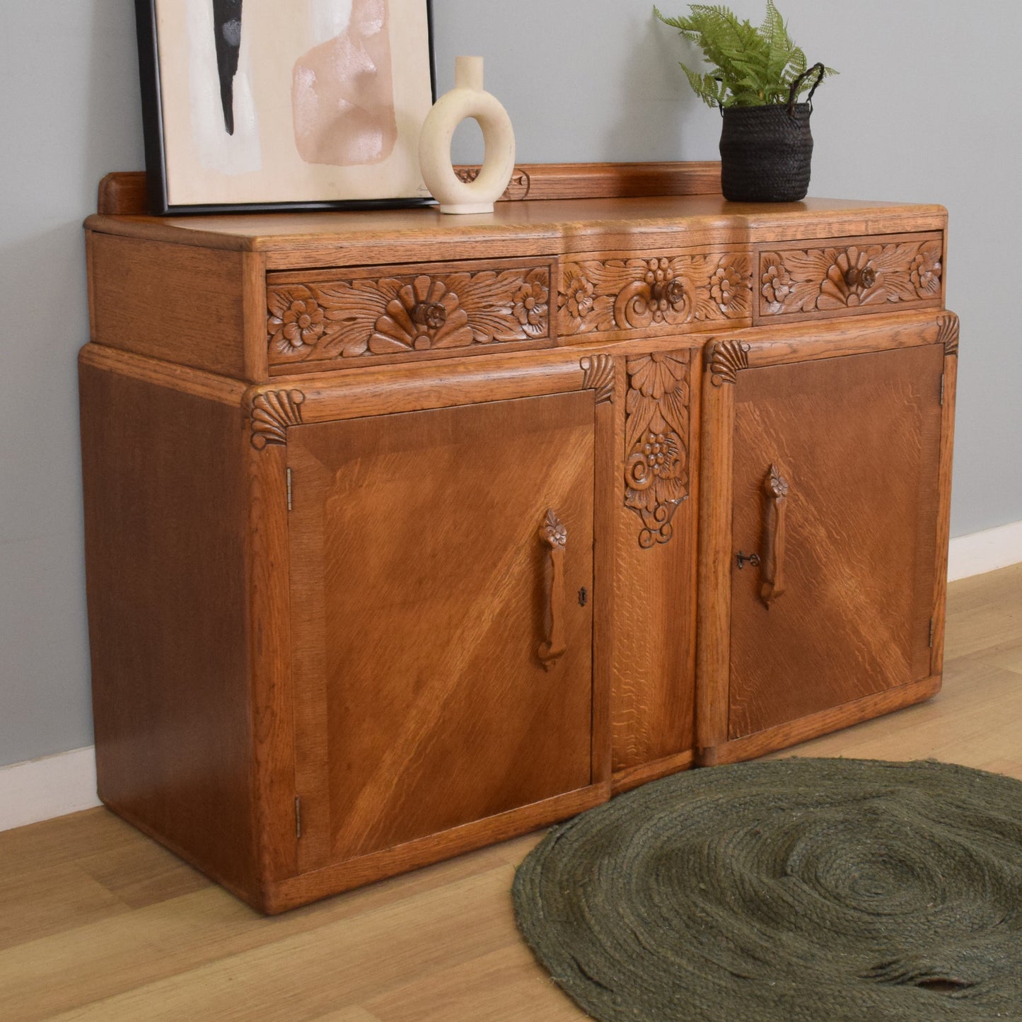 Art-Deco Style Oak Sideboard
