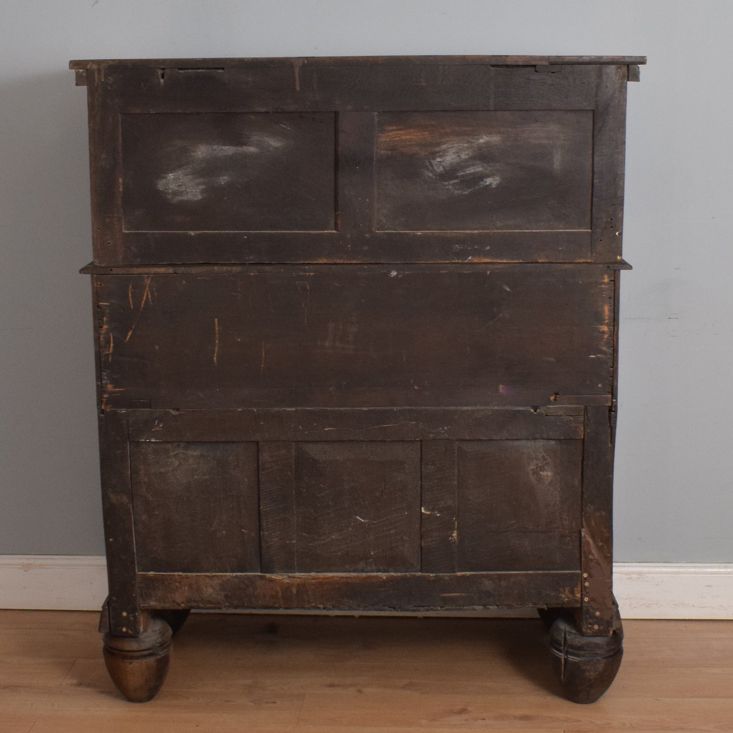 Antique Solid Carved Oak Secretaire