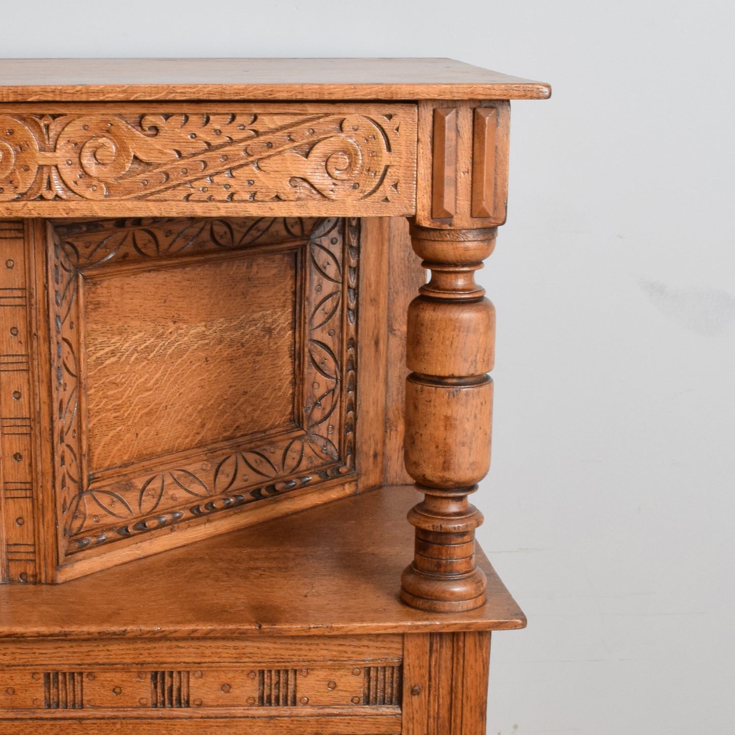 Large Solid Oak Court Cabinet