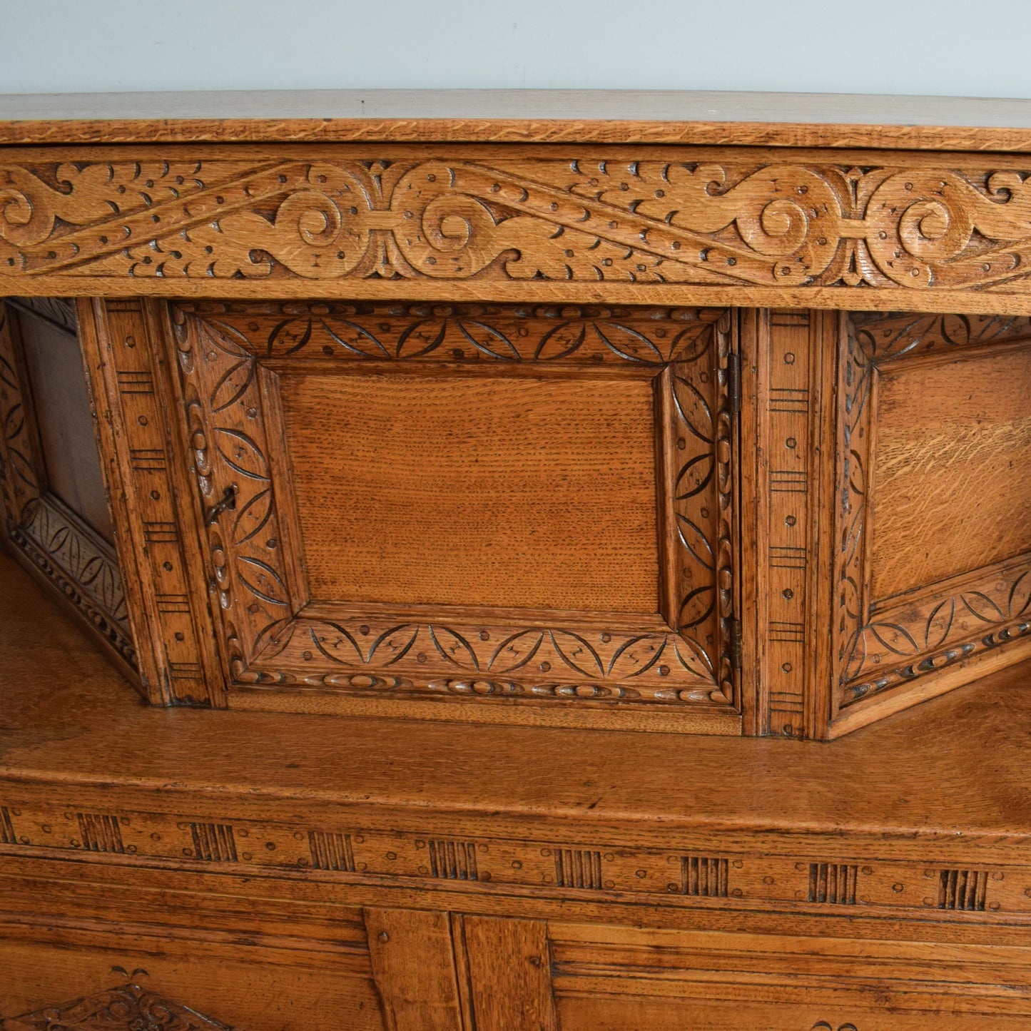 Large Solid Oak Court Cabinet