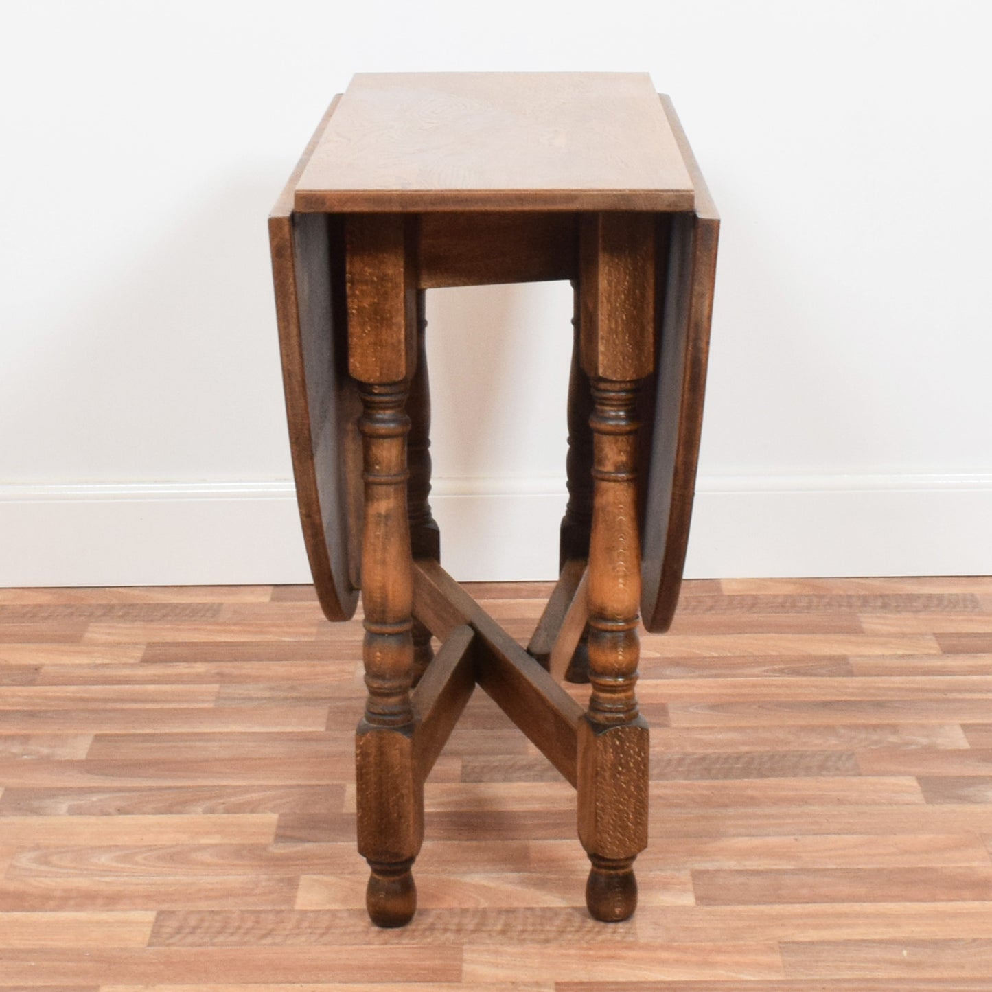 Restored Oak Drop Leaf Table and Four Chairs