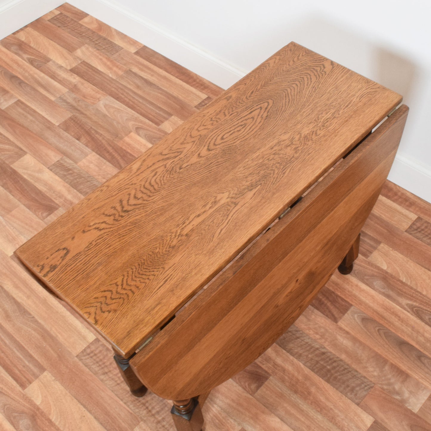 Restored Oak Drop Leaf Table and Four Chairs