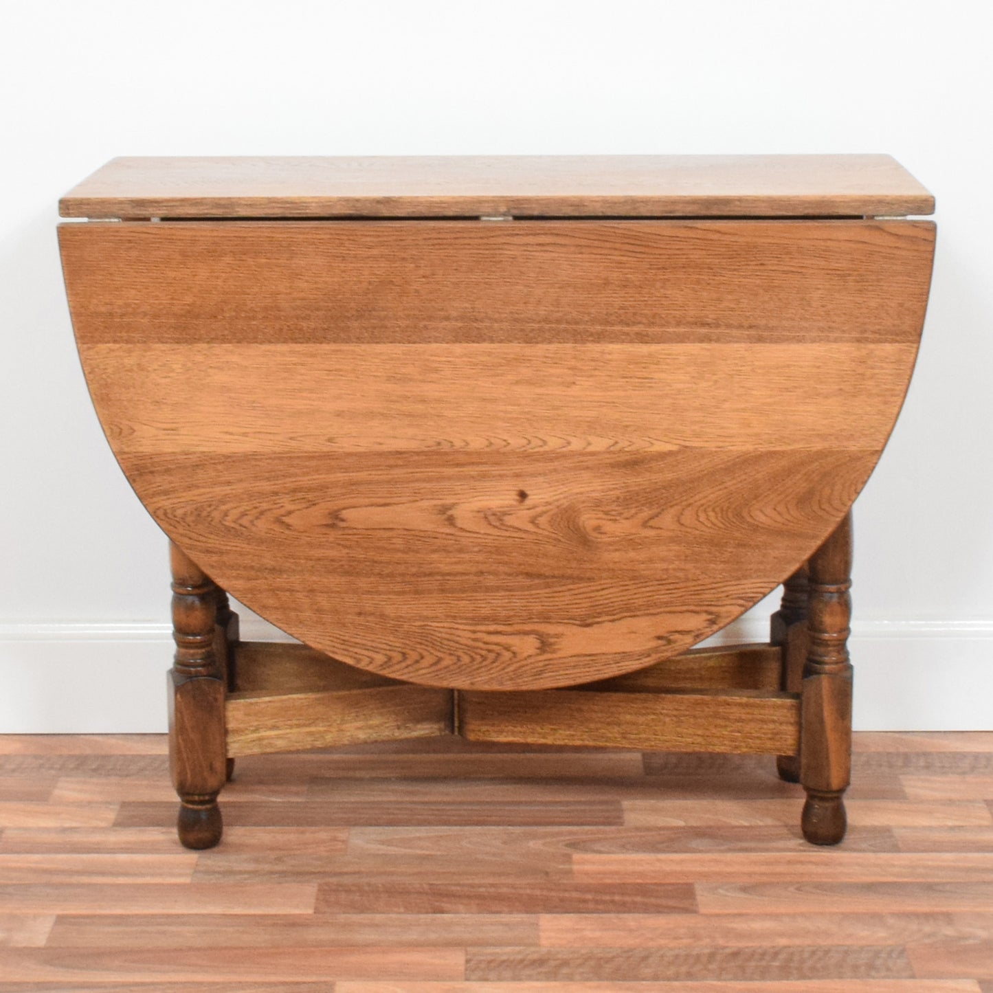 Restored Oak Drop Leaf Table and Four Chairs