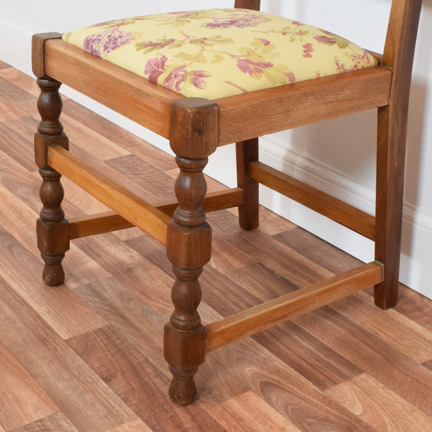 Restored Oak Drop Leaf Table and Four Chairs