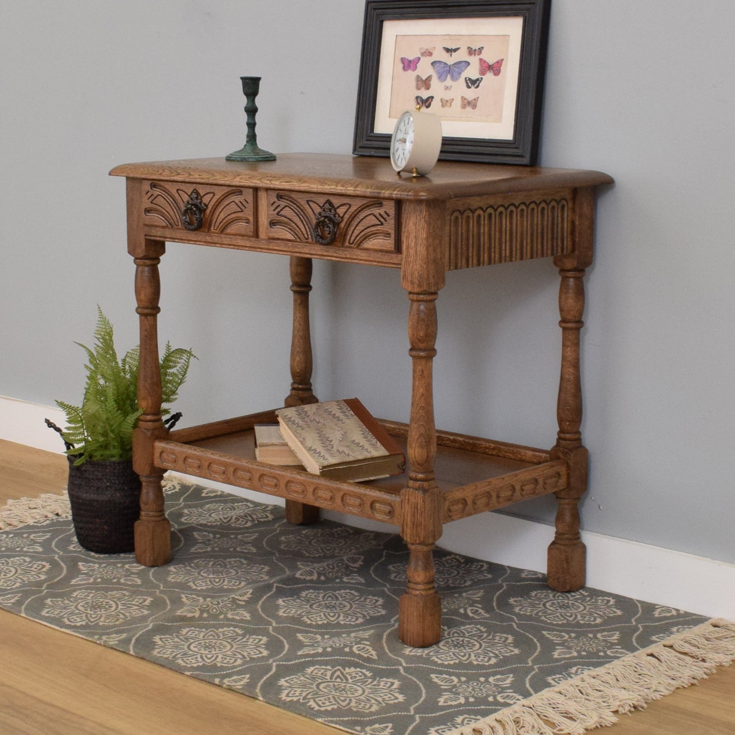 Restored Oak Hall Table