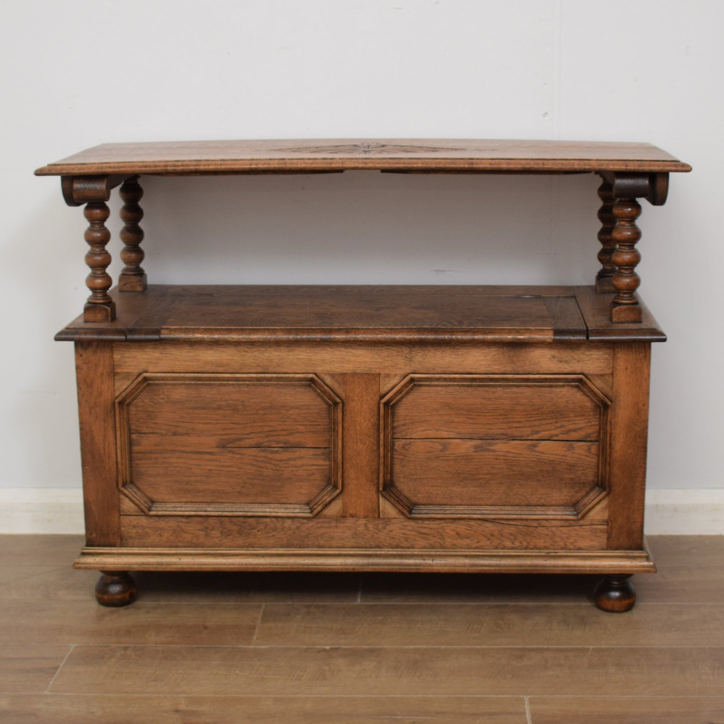 Restored Oak Monks Bench