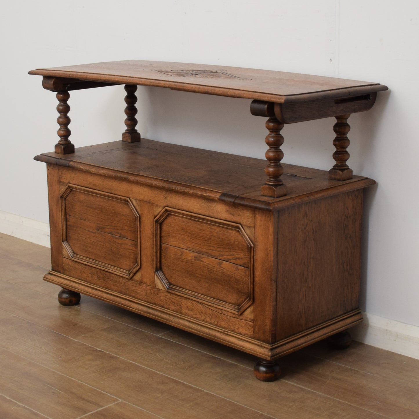 Restored Oak Monks Bench