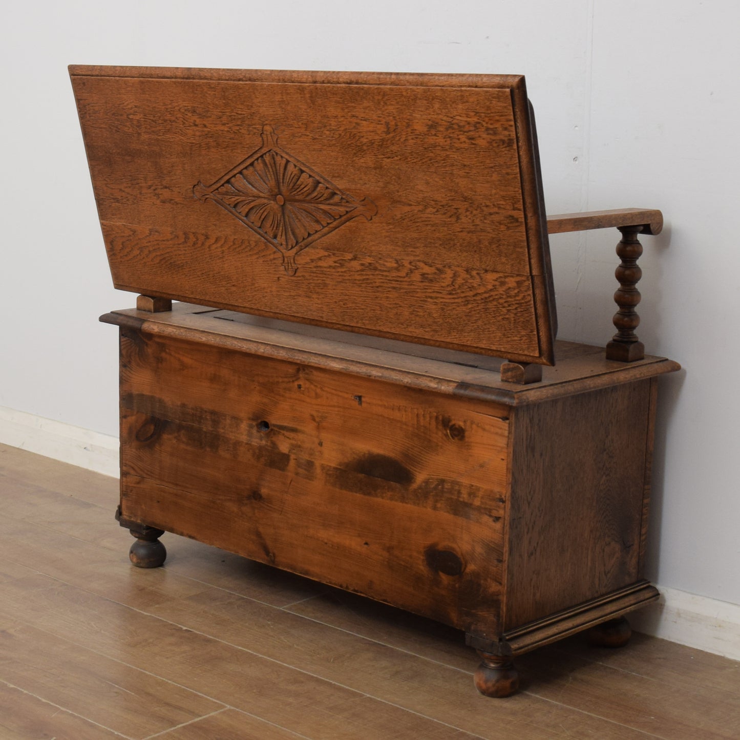 Restored Oak Monks Bench