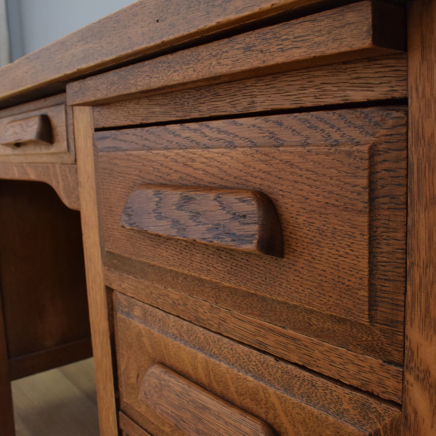 Large Rustic Oak Desk