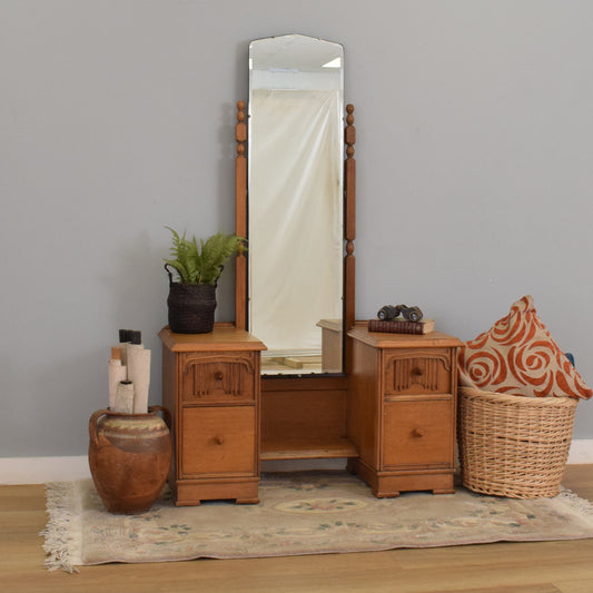 Restored Oak-Veneer Dressing Table