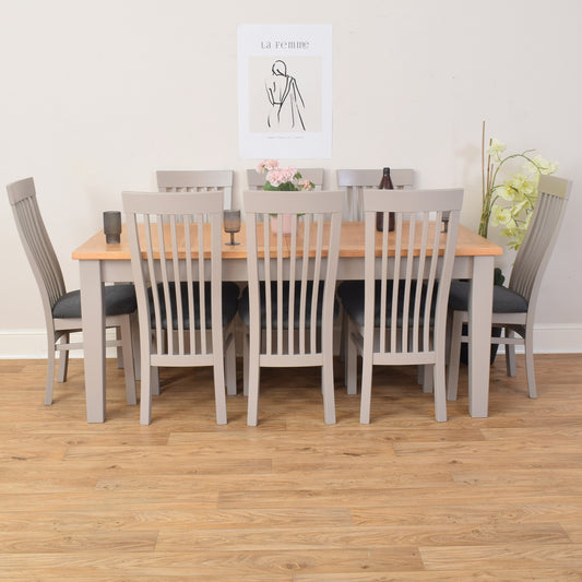 Painted Table And Eight Chairs