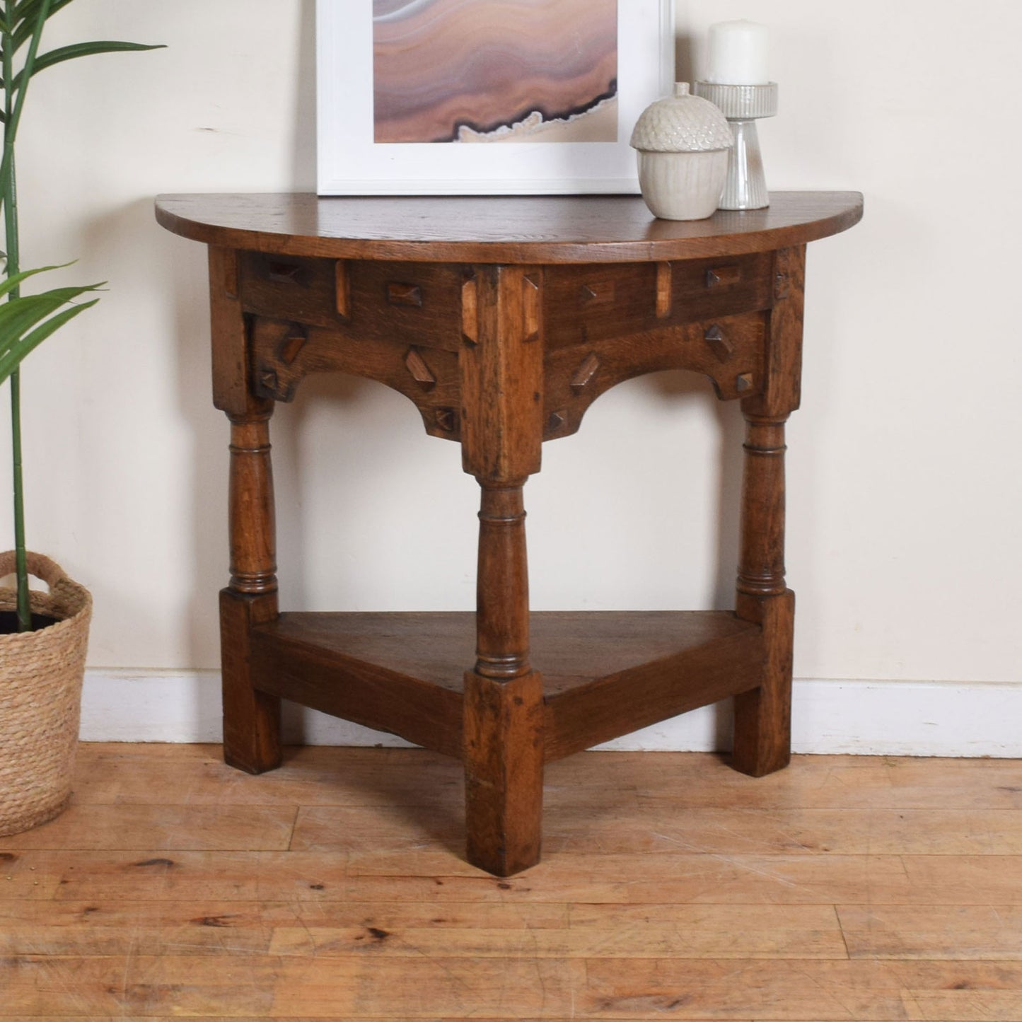 Carved Oak Hall Table