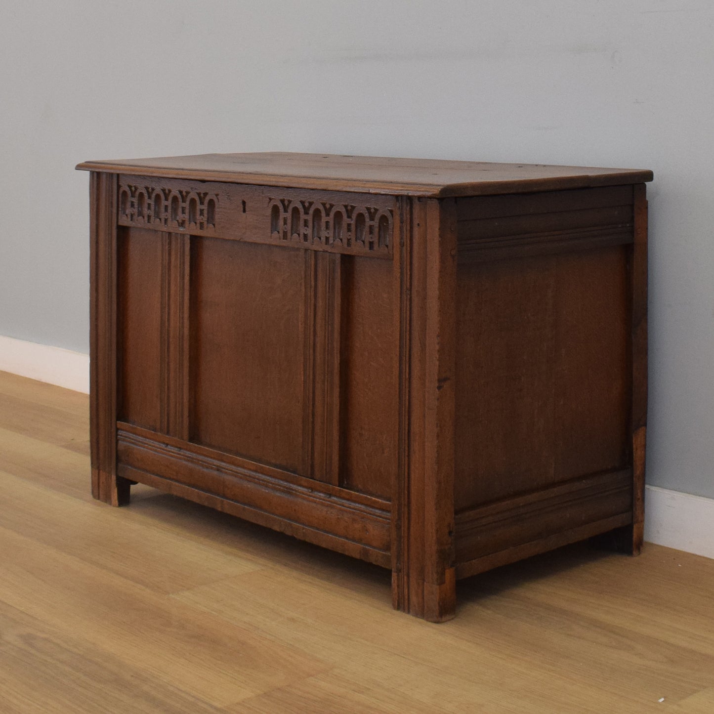 Rustic Antique Oak Blanket Box