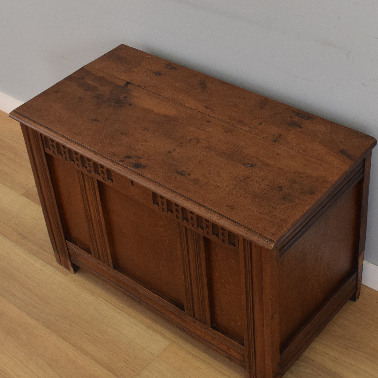 Rustic Antique Oak Blanket Box