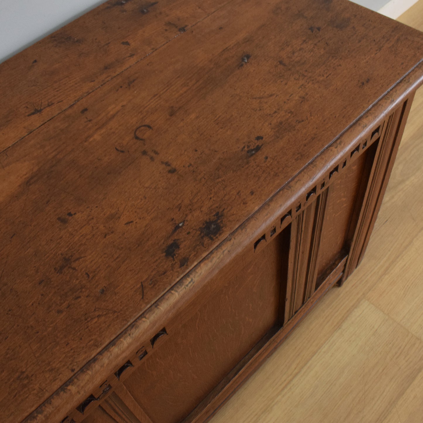 Rustic Antique Oak Blanket Box