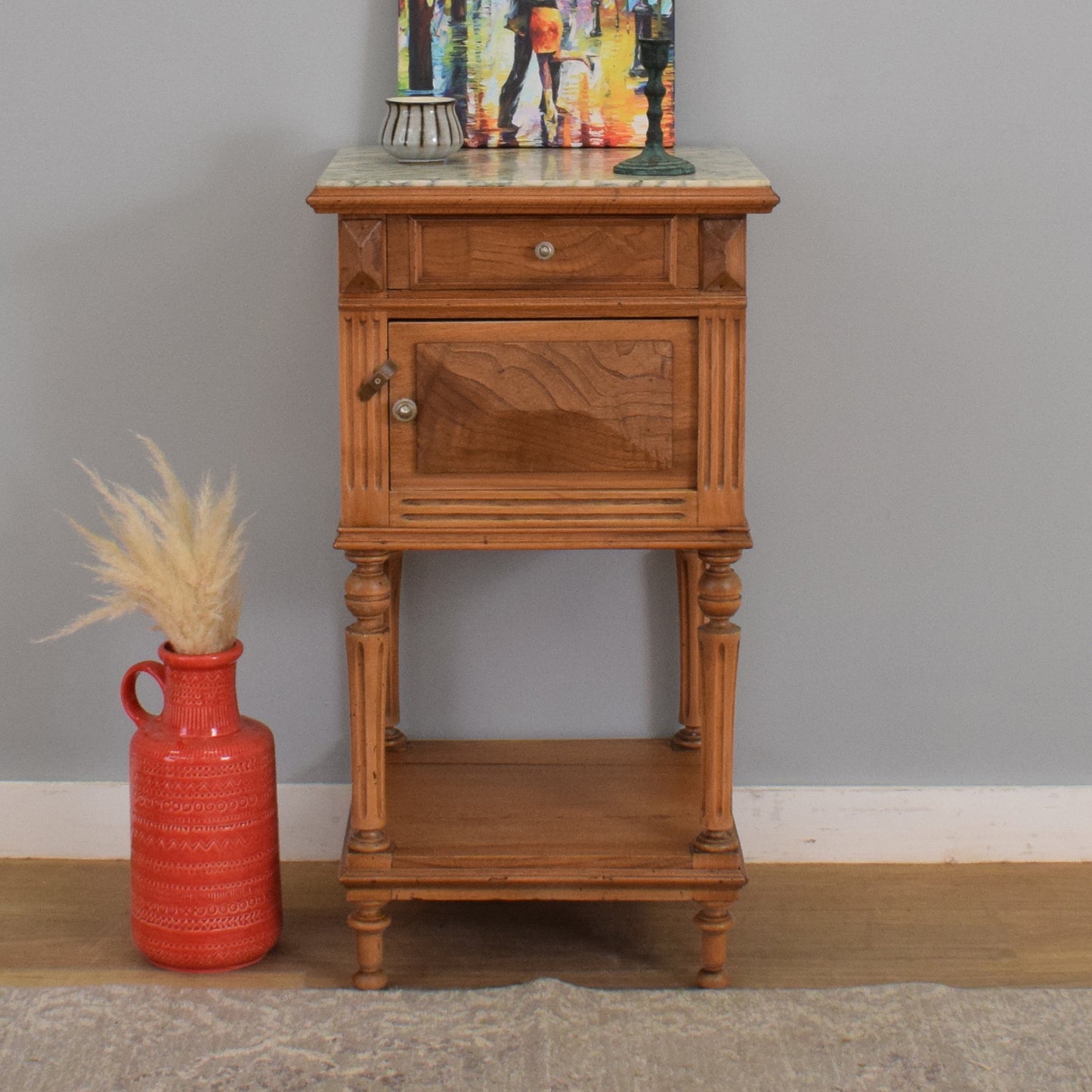 Marble-Top Side Table