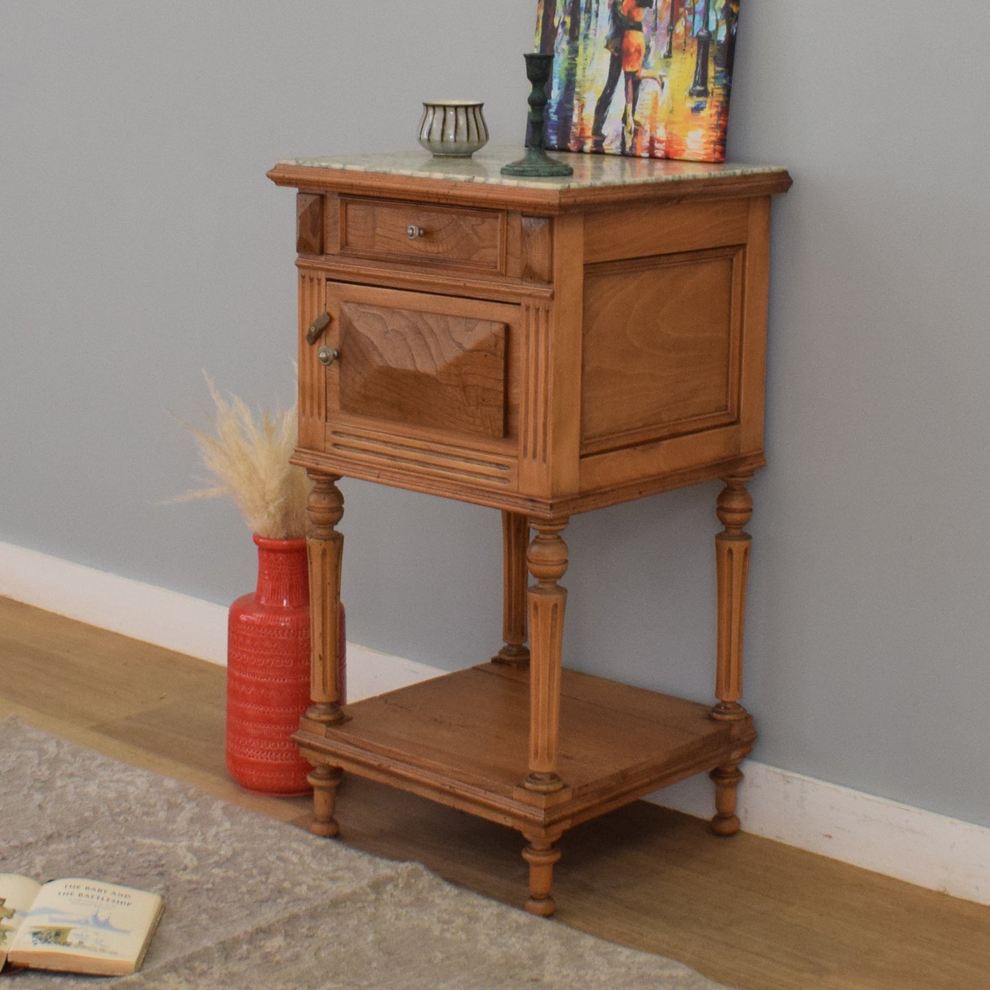 Marble-Top Side Table