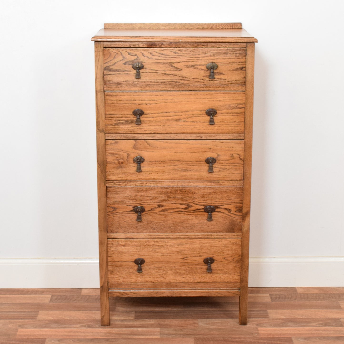 Tall Oak Chest of Drawers
