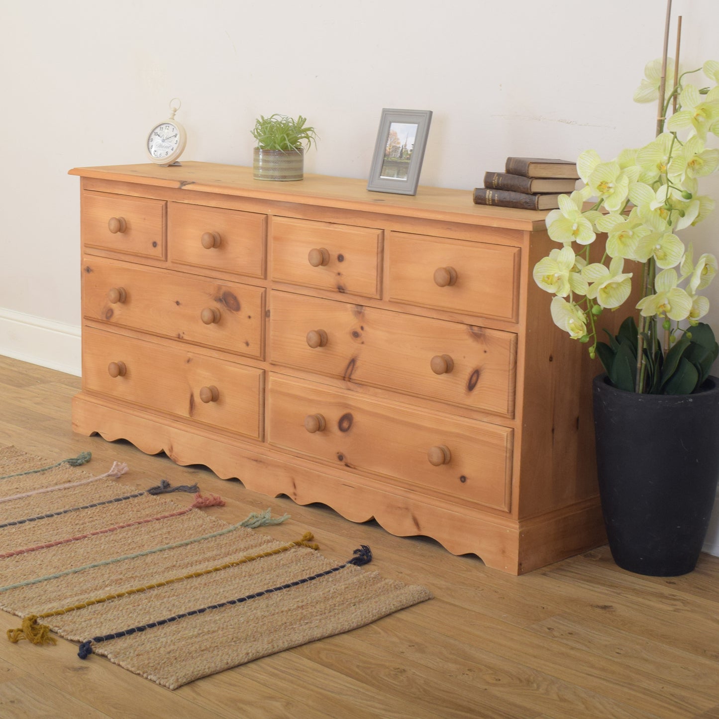 Pine Low Chest Of Drawers