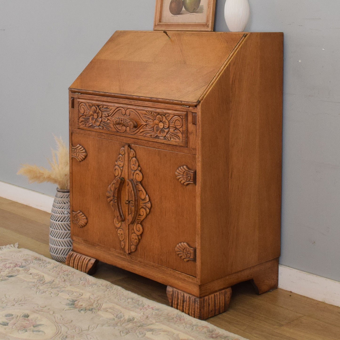 Refinished Carved Bureau
