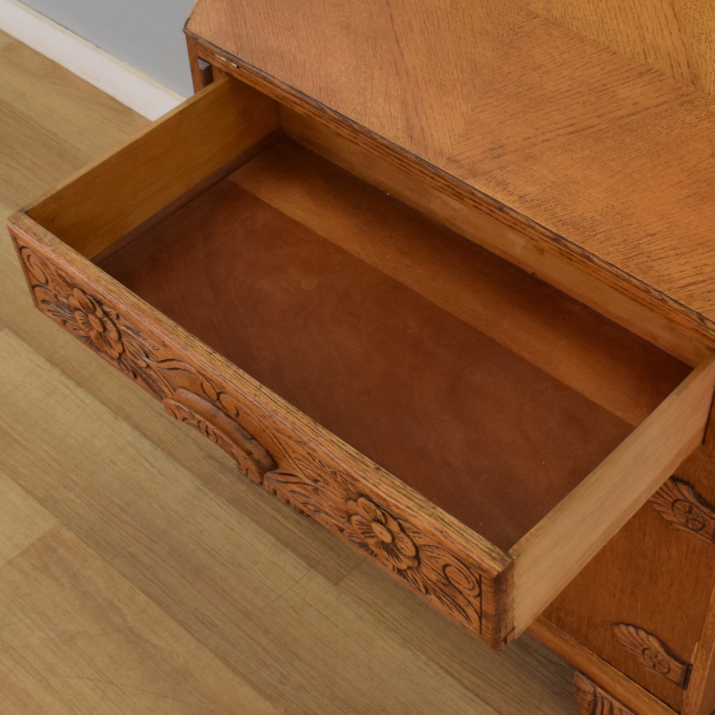 Refinished Carved Bureau