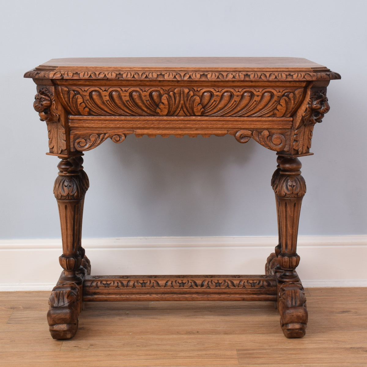 Carved Oak Console Table