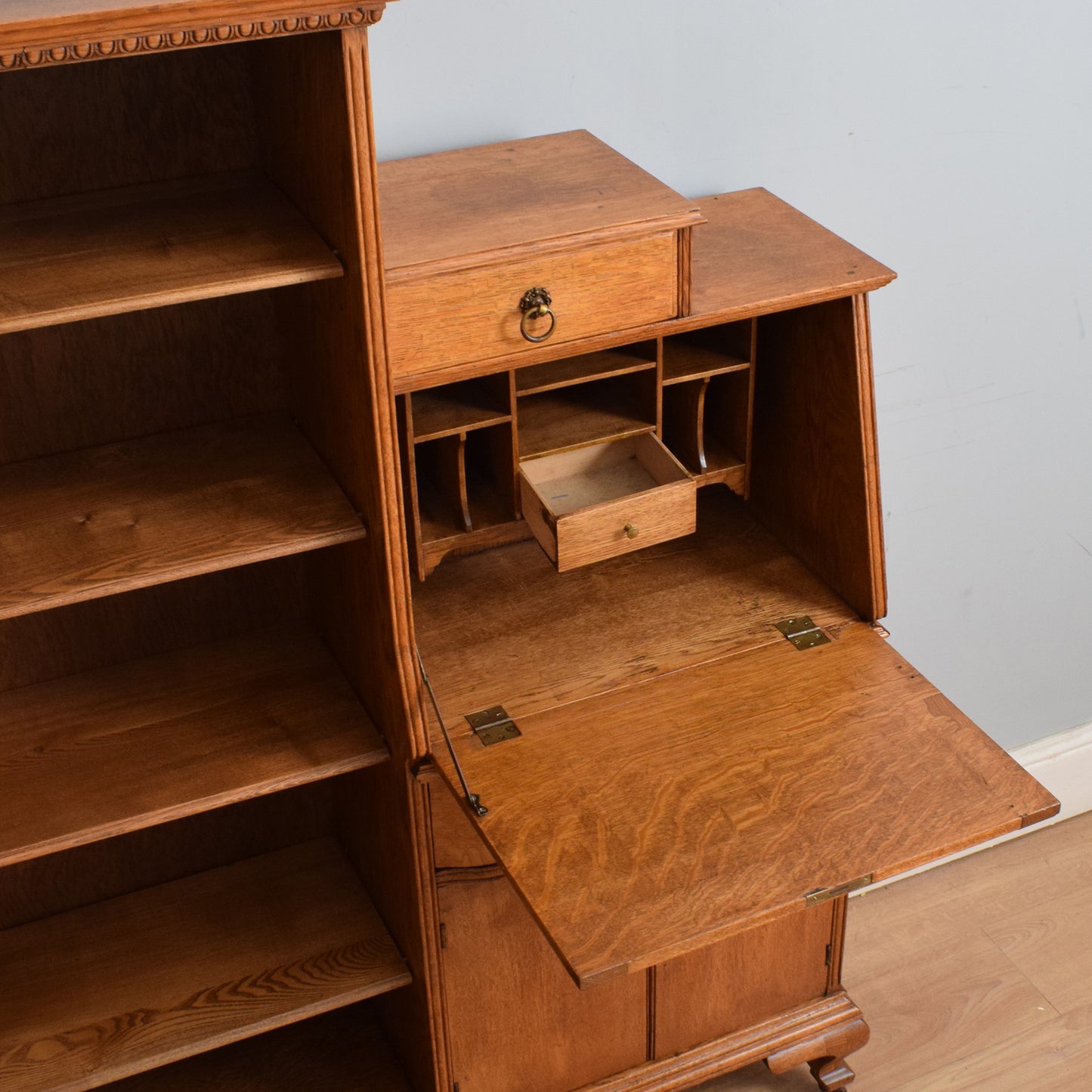Restored Oak Side-by-Side Secretary Desk