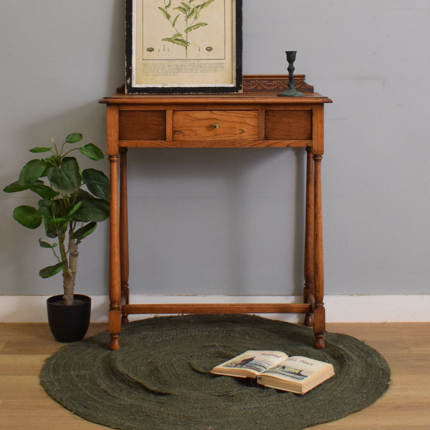 Refinished Oak Hall Table
