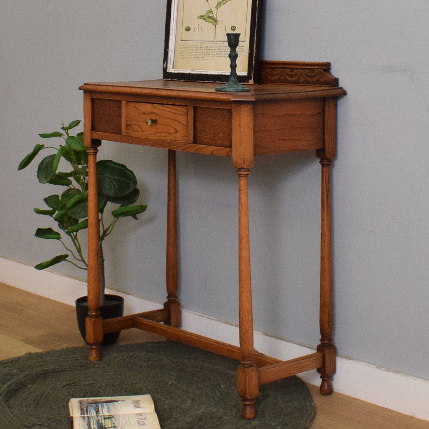 Refinished Oak Hall Table