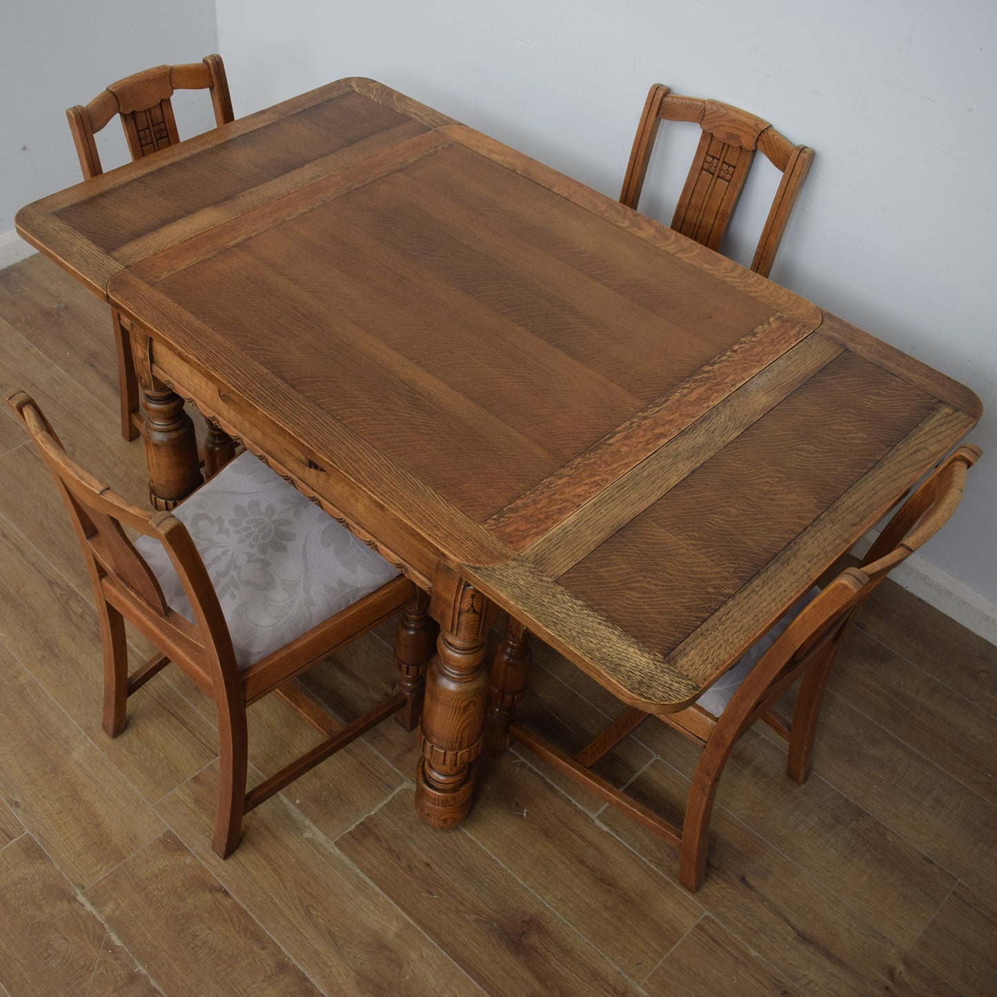 Draw-Leaf Table and Four Chairs