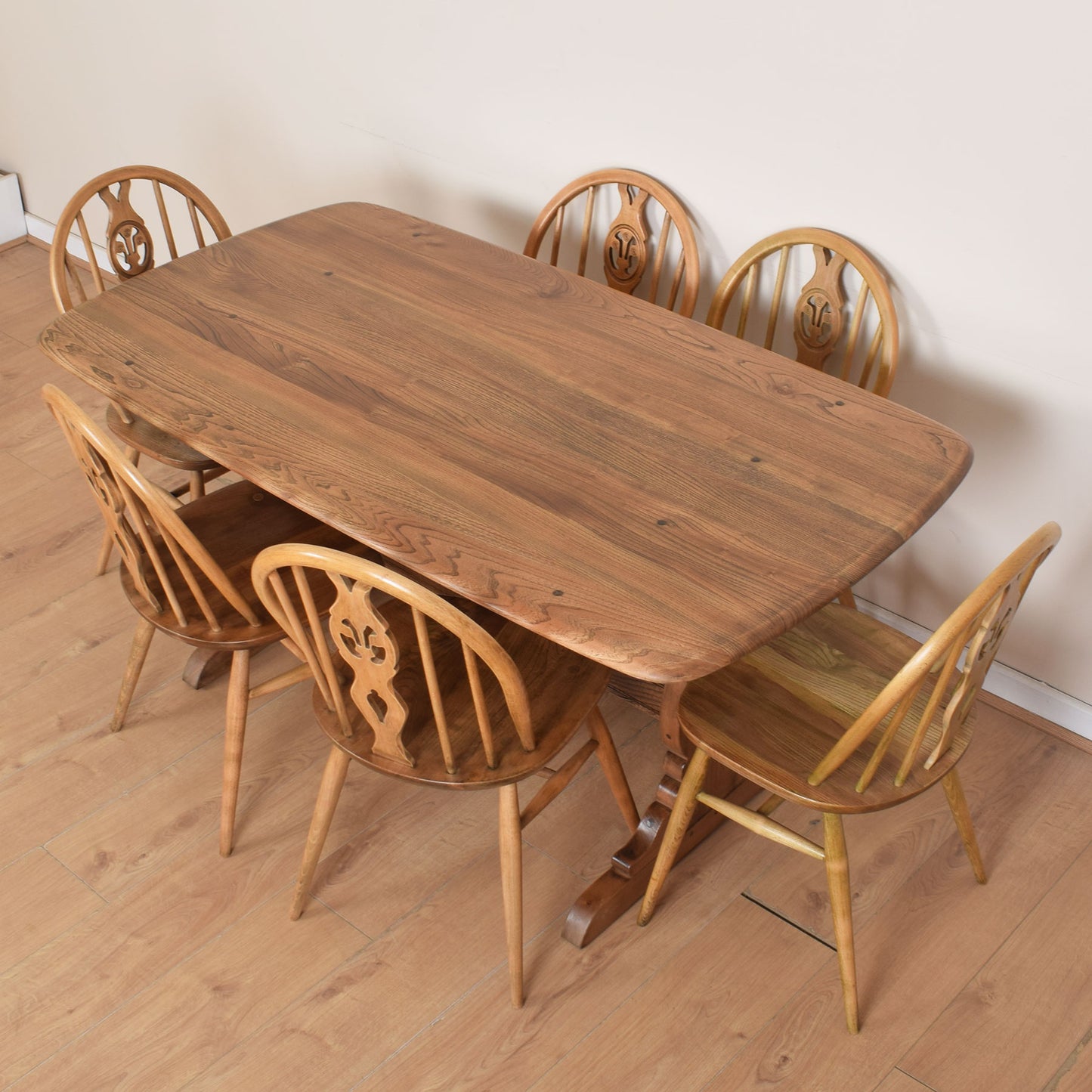 Ercol Refectory Dining Table with Six Chairs