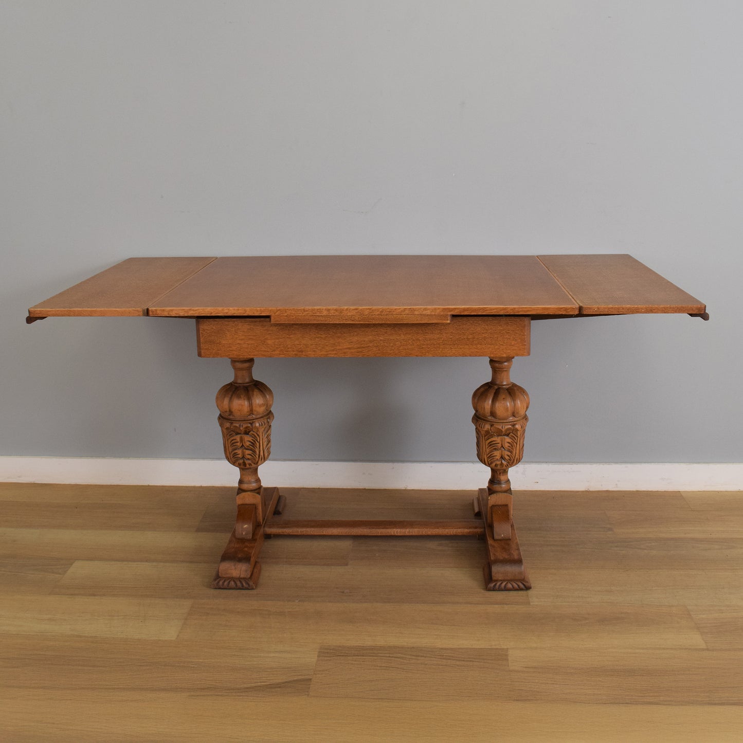 Oak Draw-Leaf Dining Table and Four