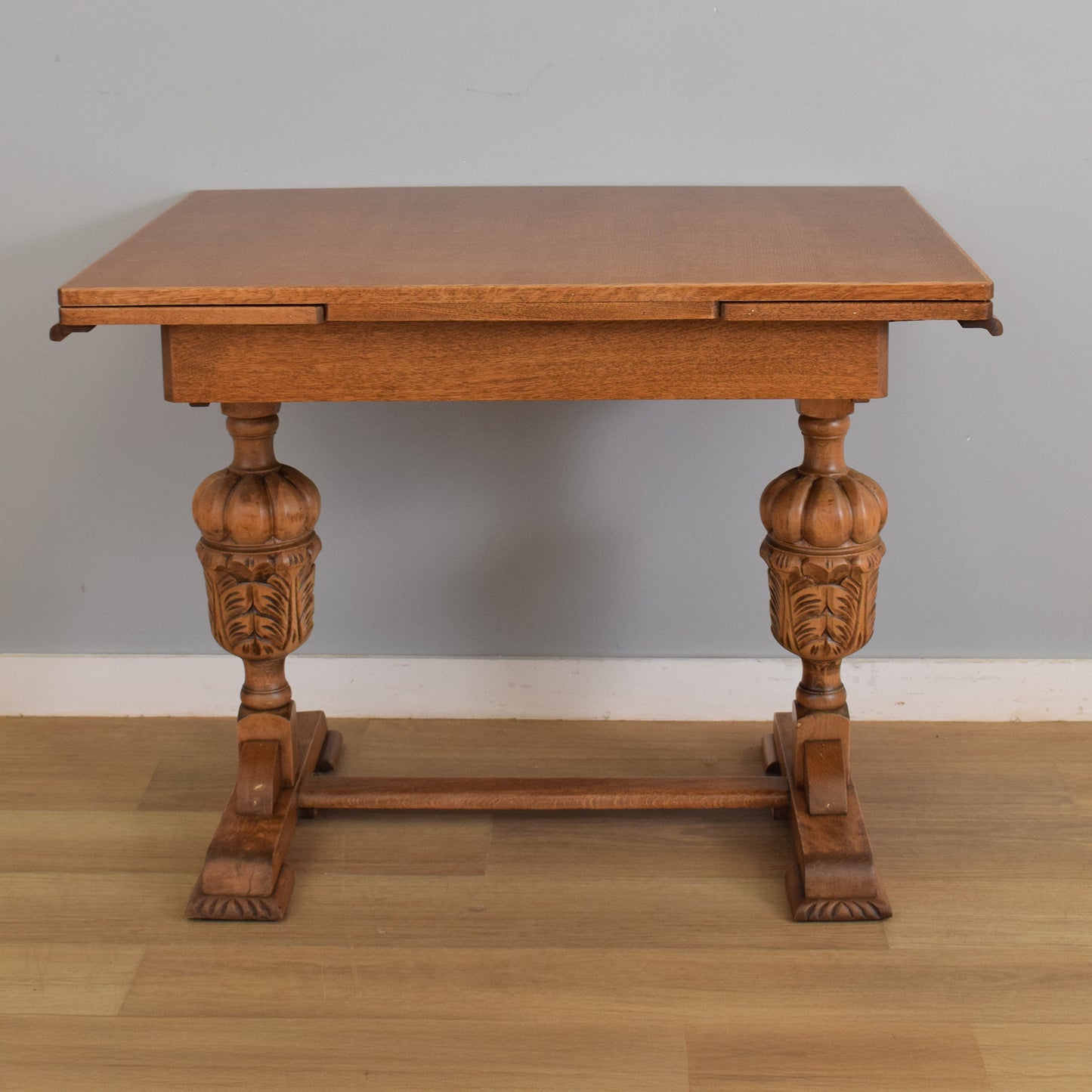 Oak Draw-Leaf Dining Table and Four