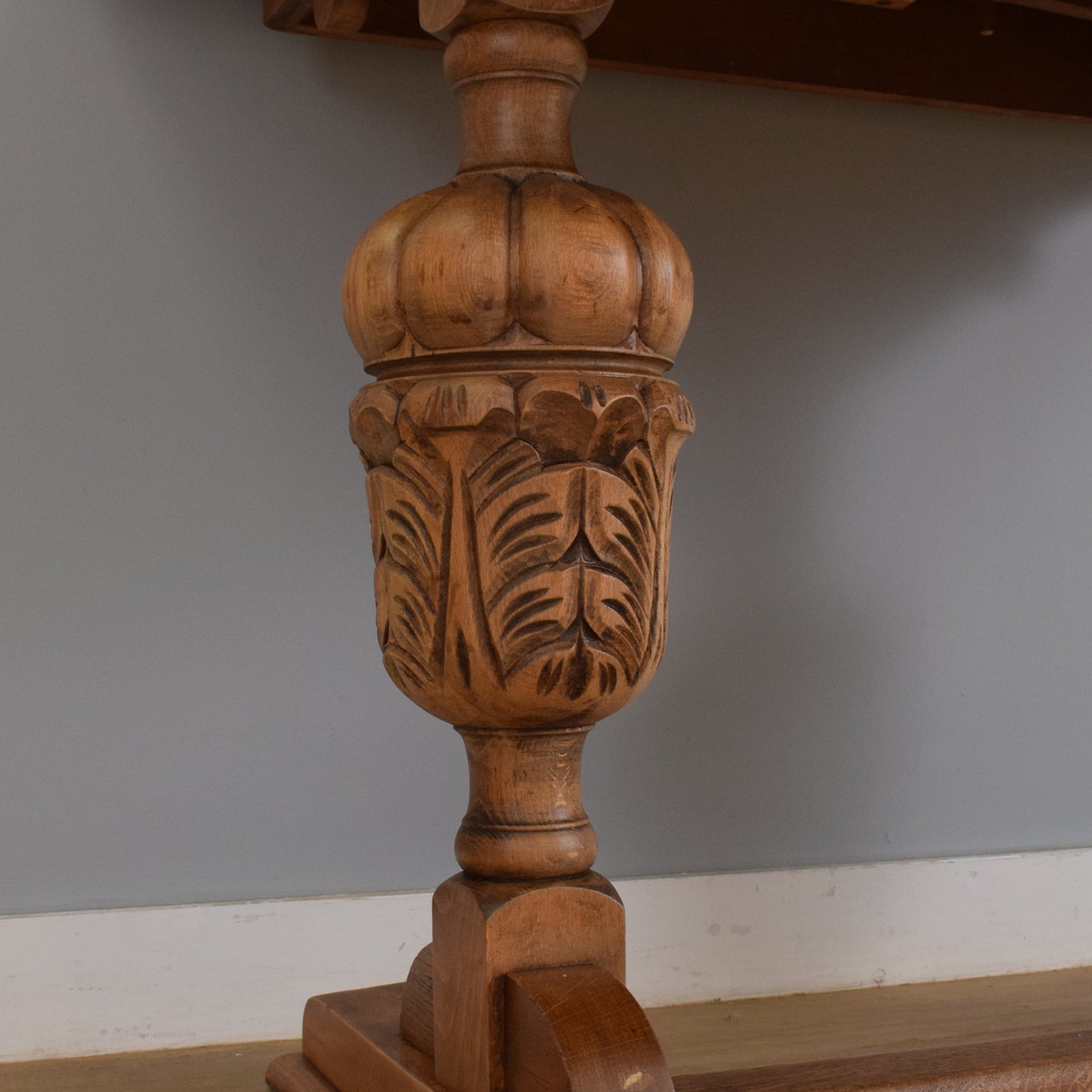 Oak Draw-Leaf Dining Table and Four