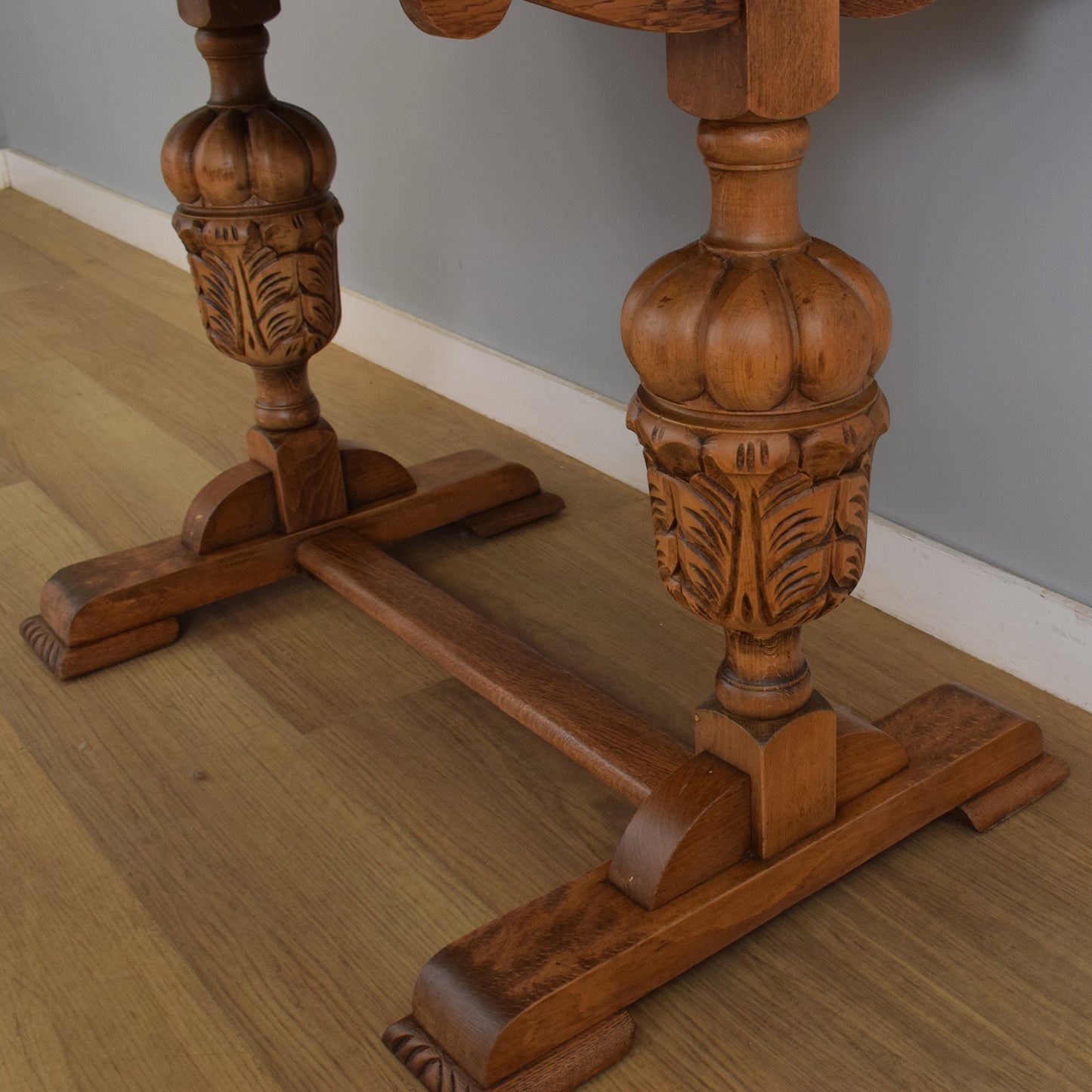 Oak Draw-Leaf Dining Table and Four