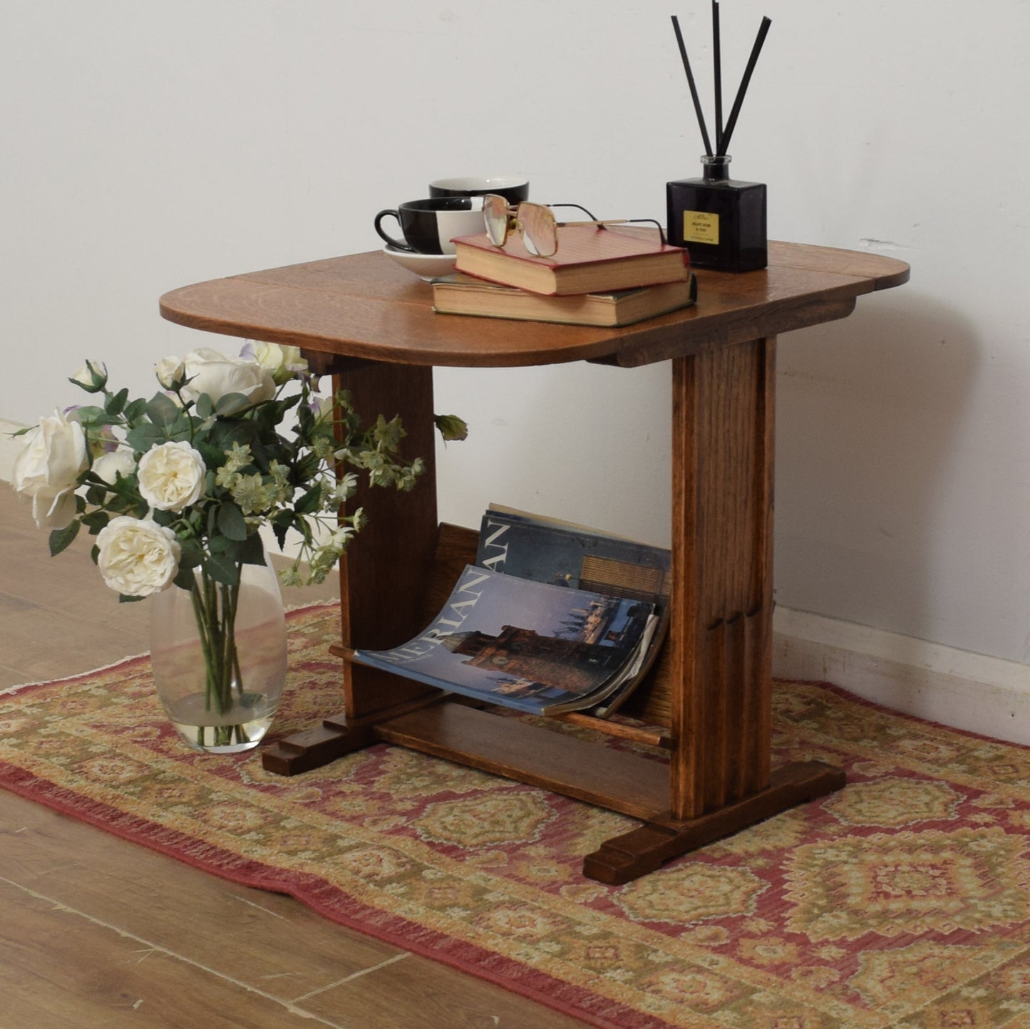 Oak Drop-Leaf Side Table