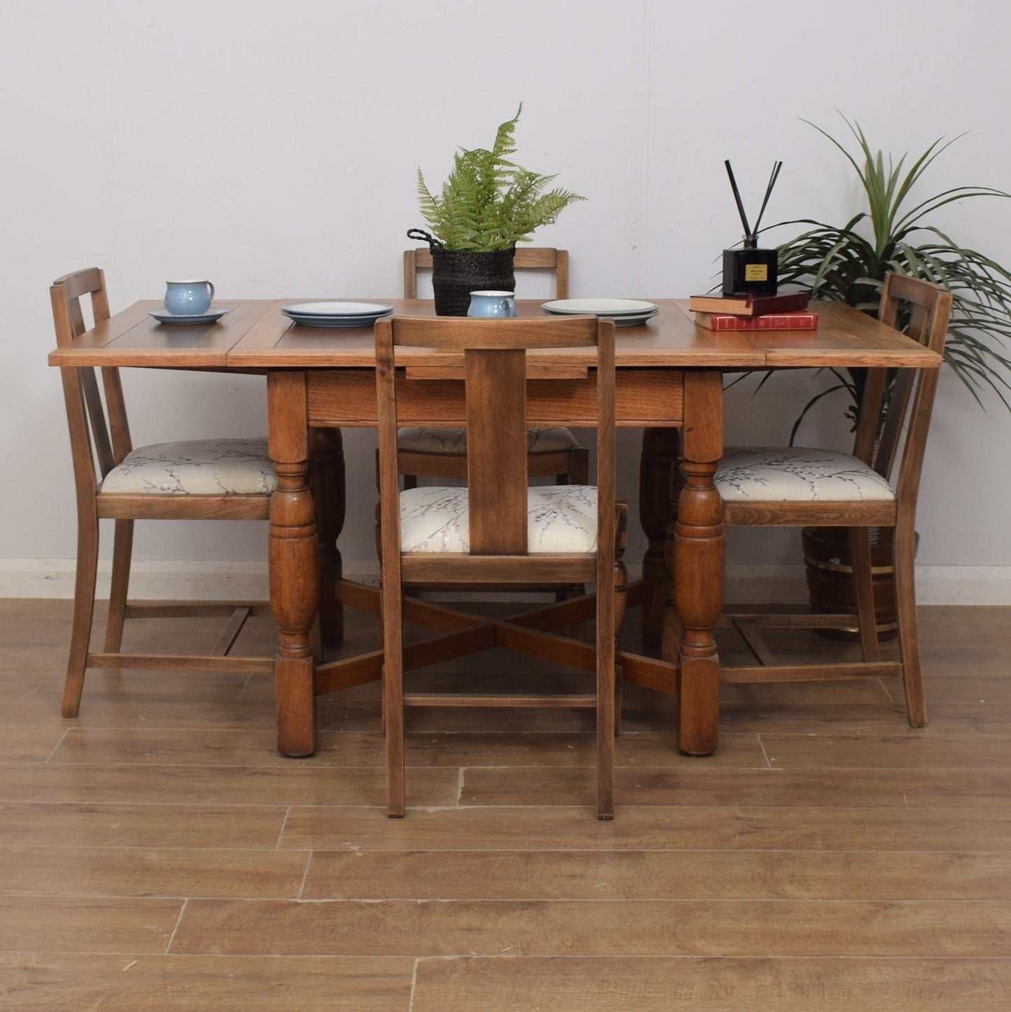 Draw-Leaf Table and Four Chairs